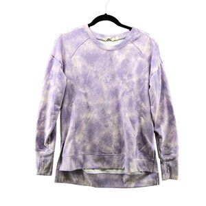 Earth Yoga Lightweight Sweatshirt Womens S Purple Tie Dye Crewneck Pullover
